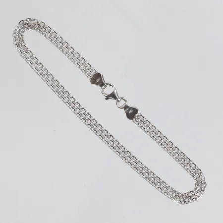Armband Xlänk i vitguld 19cm bredd 4mm GHA 18K Vikt: 3,8 g