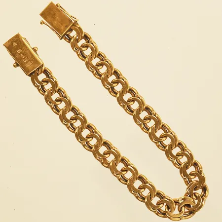 Armband Bismarck längd 19cm bredd 9,0mm år 1931 18K Vikt: 28,8 g