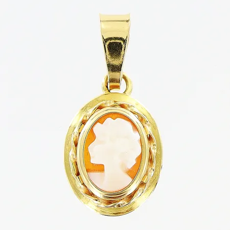 Hänge Kamé 18x9mm 18K. Bruttovikt: 0,6gram  Vikt: 0,6 g