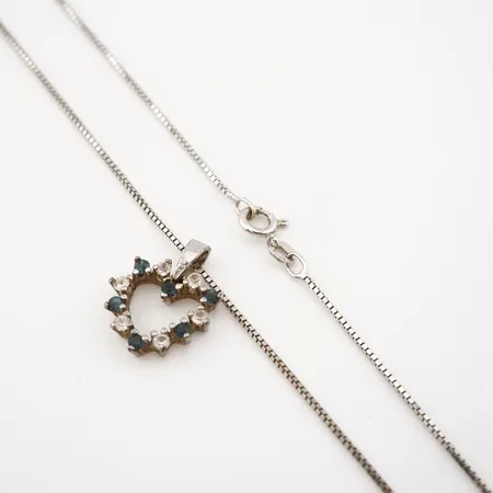 Halsband, silver m hänge, 38cm, bredd 1,5mm, hänge 20mm x 18mm, 925/1000 Vikt: 4 g