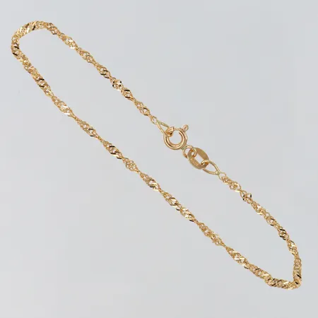 Armband Singapore längd 17cm bredd ca 1,5mm 18K Vikt: 1,3 g