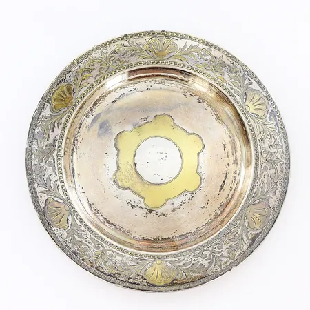 Fat Ø18cm förgylld dekor, bruksrepor, LL&C Göteborg 1882, silver 830/1000. Vikt: 170,1 g