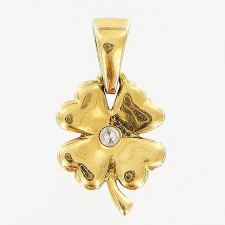Hänge klöver diamant ca 0,01ct 13x7mm 18K. Vikt: 0,6 g