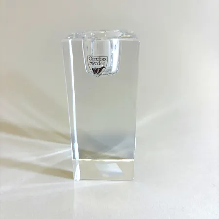 Ljuslykta Ice cube Göran Wärff Orrefors höjd ca 9cm.