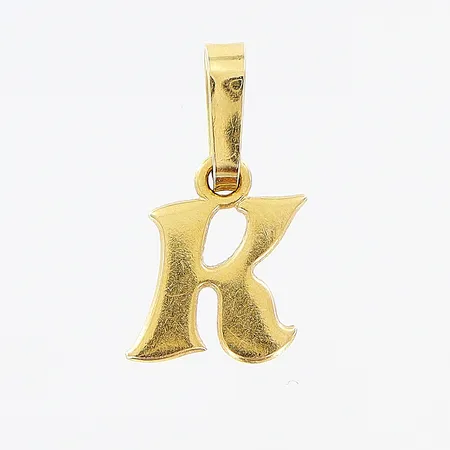 Hänge bokstaven K 13x7mm 18K. Vikt: 0,3 g