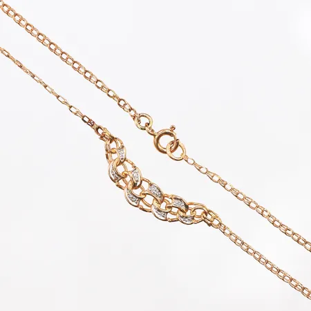 Collier med diamanter 10 x ca. 0,005ct, 50cm, bredd: 1,8mm, 18K Vikt: 5,2 g