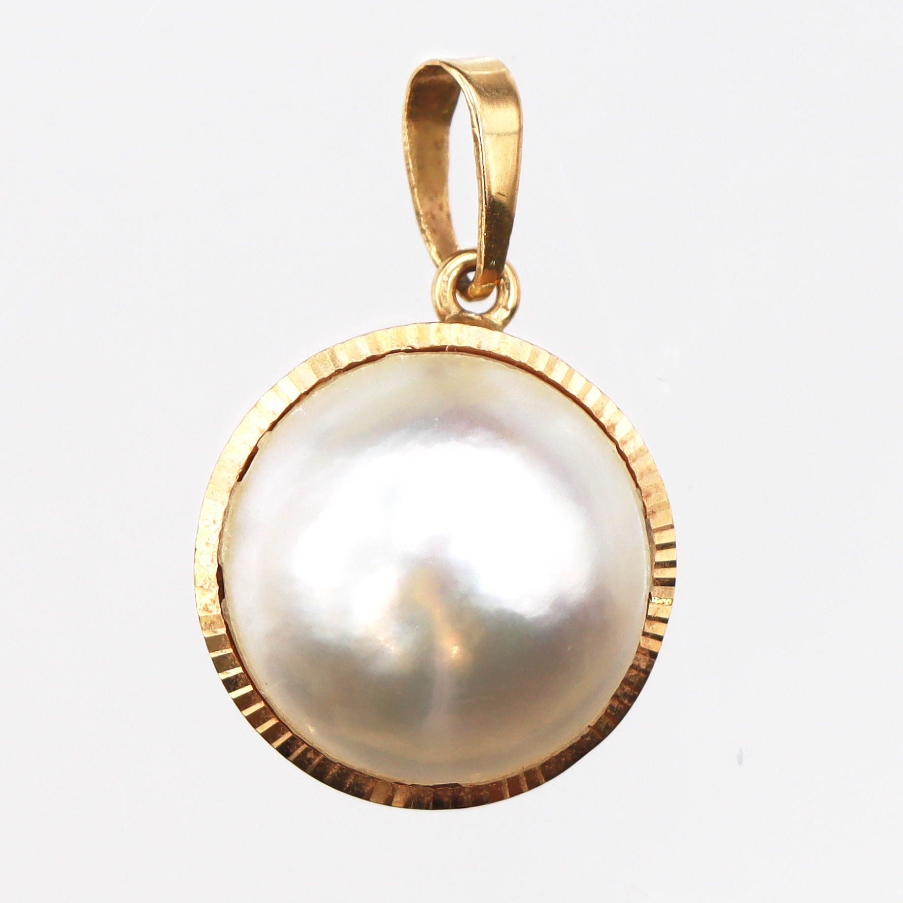Hänge med mabépärla 20x13mm, 18K Vikt: 2 g