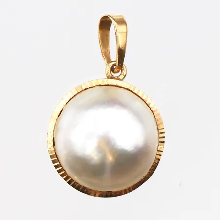 Hänge med mabépärla 20x13mm, 18K Vikt: 2 g