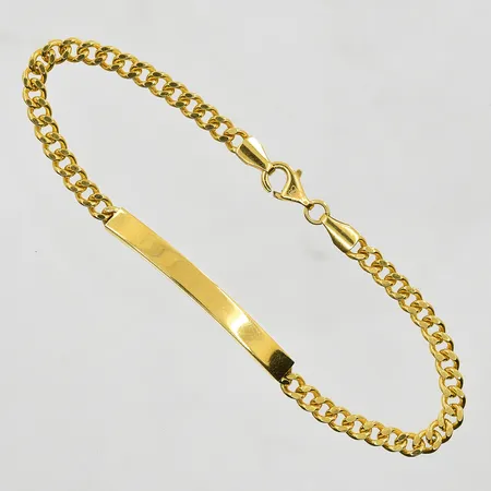 Armband Pansar med platta längd 18cm, bredd 4mm, 21K. Vikt: 4,4 g