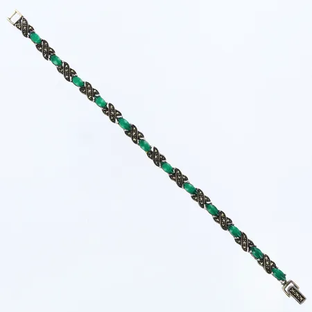 Armband med färgade stenar 20cm, bredd: 6mm, silver 925/1000 Vikt: 17,7 g