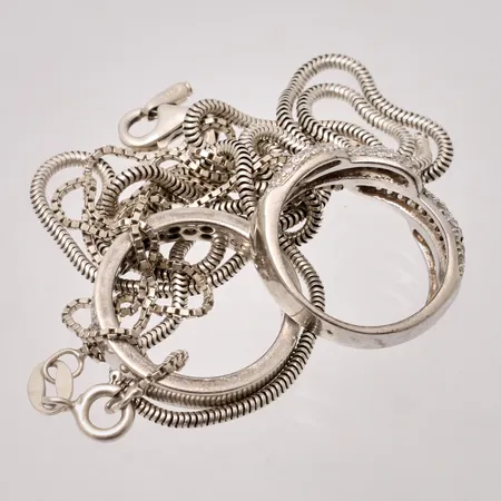 Diverse defekt silver, 925/1000, 14,59g.