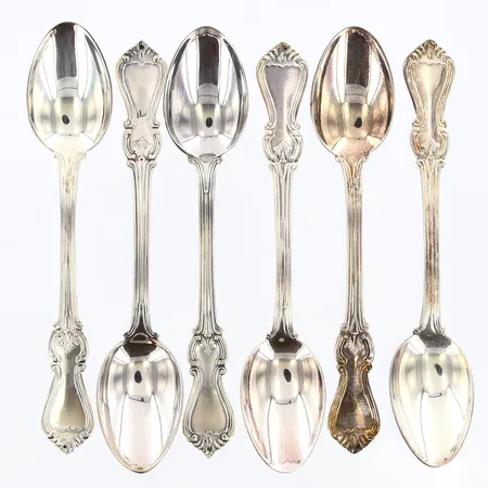 6 Kaffeskedar Olga 11,5cm, 830/1000 silver Vikt: 81,1 g