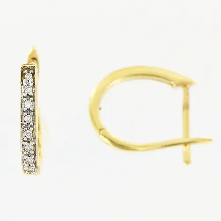 Örhängen diamanter 16 x ca 0,005ct Guldfynd 14x13mm 18K Vikt: 1,6 g