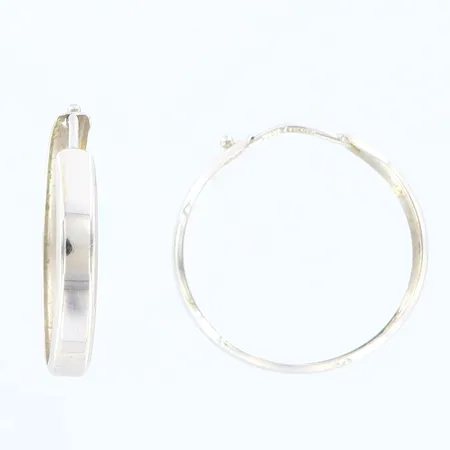 Örhängen creoler Ø18mm, vitguld, 18K Vikt: 1,2 g