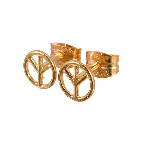 Örhängen Peace i 18K guld, diameter 5 mm, ploppar med tillverkarstämpel VJ - Victor Janson Guldvaru Ab Vikt: 0,6 g