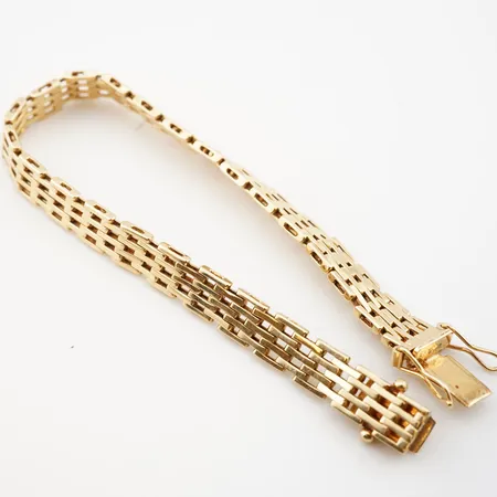 Armband längd:18,5cm, bredd 7mm, 18k Vikt: 21,2 g