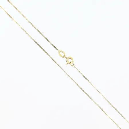Kedja Venezia längd 41,5cm, bredd 0,5mm, skevheter längs hela länken, 18K Vikt: 1,6 g