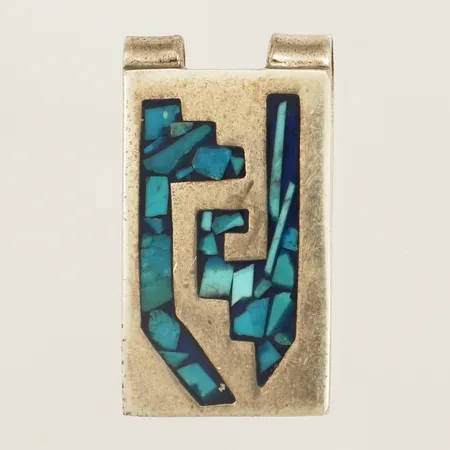 Sedelhållare med blå emalj 1,5x3,5cm silver 925/1000 Vikt: 19,9 g