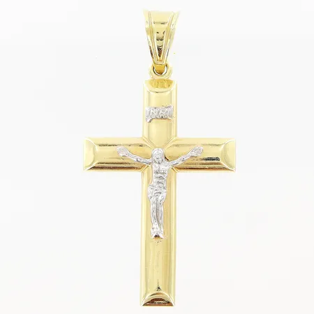 Hänge krucifix 60x30mm detaljer i vitguld, repor, 14K Vikt: 4,7 g