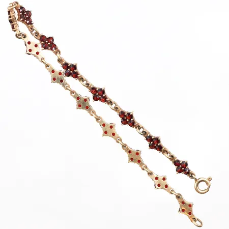 Armband med granater 20,5cm, bredd: 7,6mm, metall