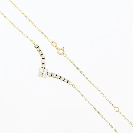 Collier längd 42/46,5cm diamanter 4 x ca 0,10ct 12 x ca 0,02ct bredd 1-7mm, 18K Vikt: 3,6 g