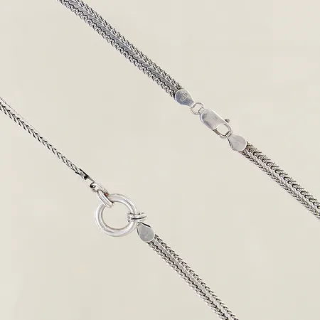Collier rävsvans med integrerad berlock längd 43cm bredd 5-14mm GHA silver 925/1000 Vikt: 19,4 g