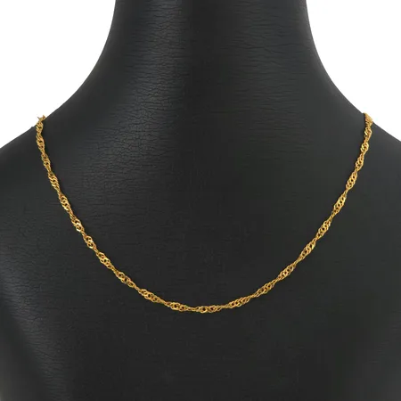 Halskedja Singapore i 18K guld, Svedbom & Co AB (SCO), längd 51,0 cm, bredd 2,3 mm, fint skick Vikt: 5,3 g