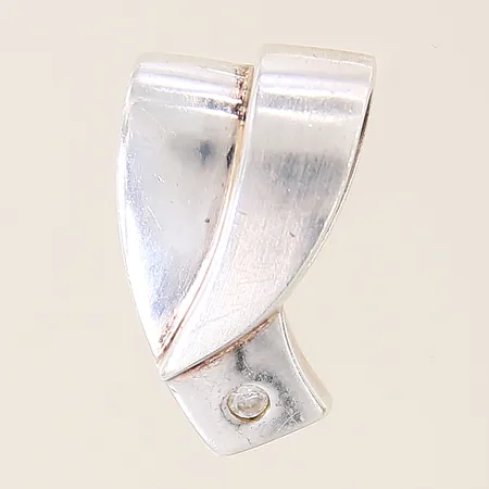 Hänge med vit sten 20x12mm silver 925/1000 Vikt: 3,7 g