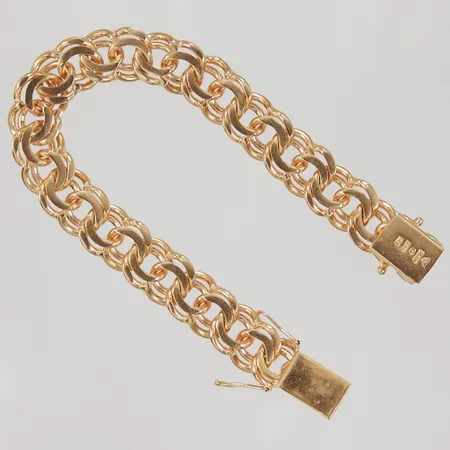 Armband Bismarck ca 18,5cm bredd ca 11,8mm, ABD Falköping år 1966, 18K Vikt: 47 g