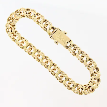 Armband Bismarck längd 19,5cm bredd 8mm 18K Vikt: 24,7 g