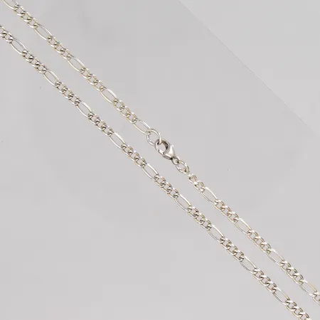Kedja Figaro längd 49cm bredd 3mm silver låsring och lås öppen 830/1000 Vikt: 8,6 g