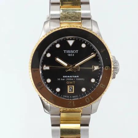 Herrur Tissot Seastar 1000 GMT stål/doublé quartz datum ref-nr: T120852 A serie-nr: YNA 5VGW7V repor inga tillbehör.