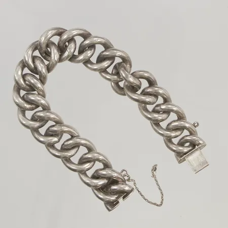 Armband 18,5cm bredd:15,8mm ihålig Pansar säkerhetskedja av silver s830/1000 31,4g.