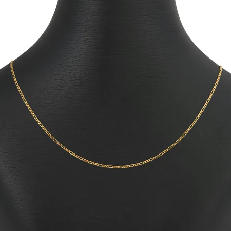 Halskedja Figaro i 18K guld Guldfynd (GHA), längd 50,0 cm, bredd 1,3 mm, fint skick Vikt: 2,3 g
