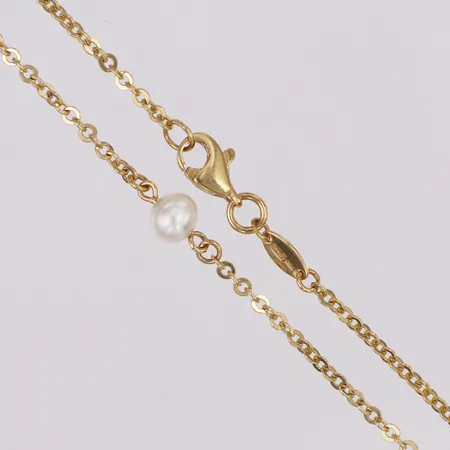 Collier med odlade sötvattenpärlor längd 42-45cm bredd 1mm-4,7mm, GHA 18K Vikt: 5,4 g