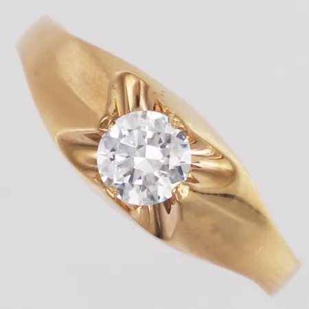 Ring Guldfynd kubic zirkonia stl:18, 18K Vikt: 2,7 g