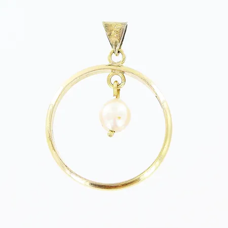 Hänge med odlad pärla 35x25mm gravyr 18K Vikt: 6 g