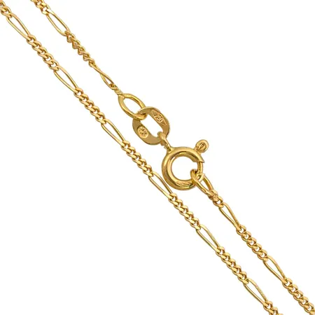 Halskedja Figaro i 18K guld, Balestra Italien, svensk kontrollstämpel, längd 38,5 cm, bredd 1 mm, fint skick Vikt: 1,9 g