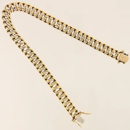 Armband dubbel Pansarlänk 22cm bredd 8mm 18K Vikt: 14,7 g