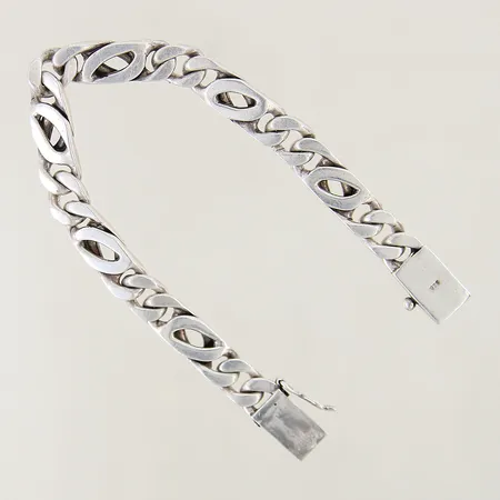 Armband längd 21cm bredd 9mm, något repig, silver 925/1000 Vikt: 52,3 g