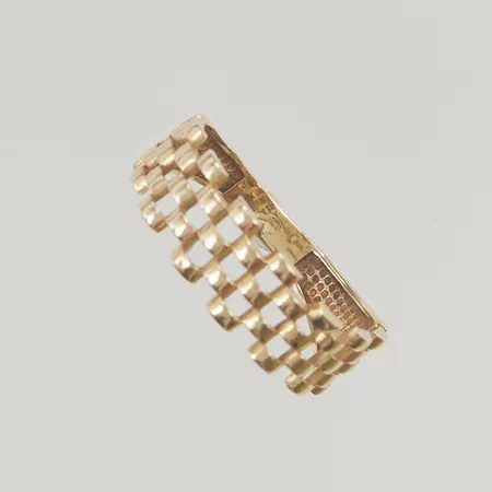 Ring stl18 bredd:2,7-6,6mm skadad skena 14K 1,9g.