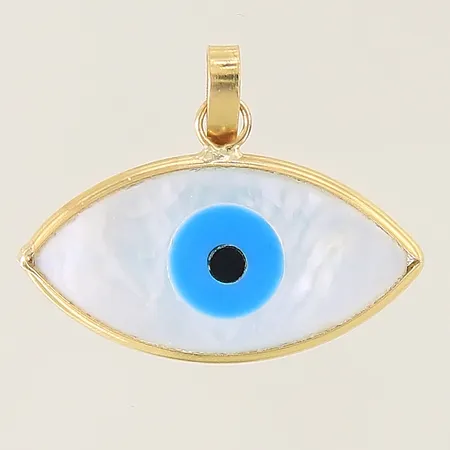 Hänge med motiv av öga i plast 18x21mm, ostämplad 18K Vikt: 1,2 g