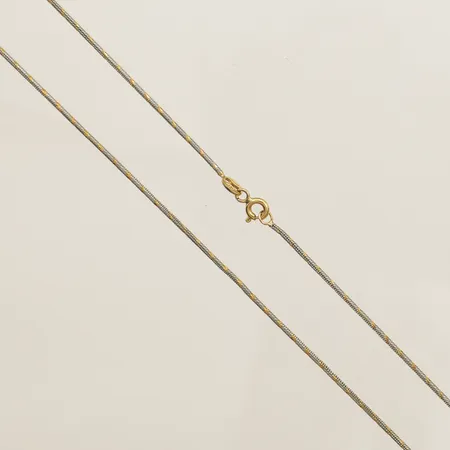 Kedja tvåfärgad 40cm bredd 1,2mm 18K Vikt: 5 g