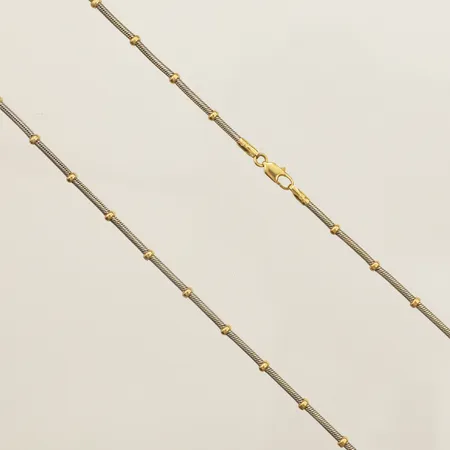 Collier tvåfärgad 45,5cm bredd 1,6mm 18K Vikt: 13,7 g