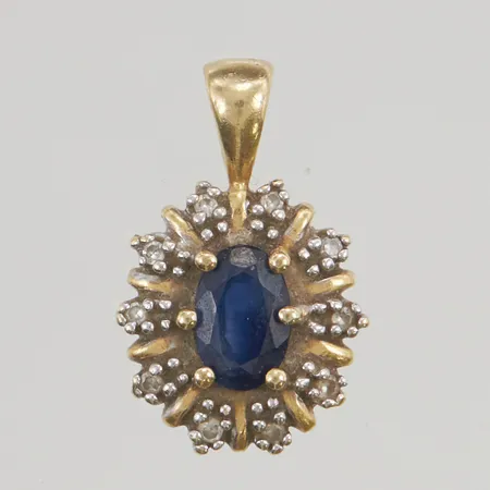 Hänge 10mm med stenar 18K 1,8g.