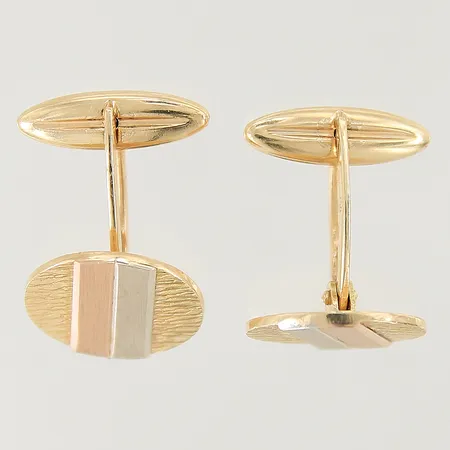 Manschettknappar 20x15mm trefärgade 18K Vikt: 9,6 g