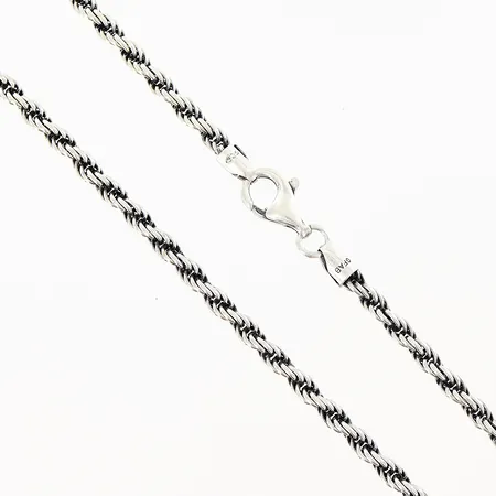 Collier Guldfynd Cordell längd 45cm bredd 3mm, delvis oxiderad silver 925/1000 Vikt: 16,7 g