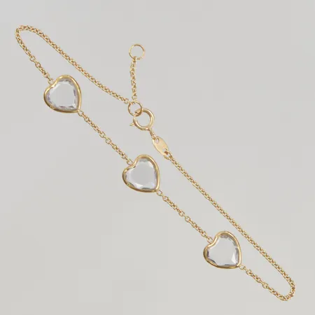 Armband 18,5cm bredd:0,8-8,4mm med stenar 18K 2,7g Vikt: 2,7 g