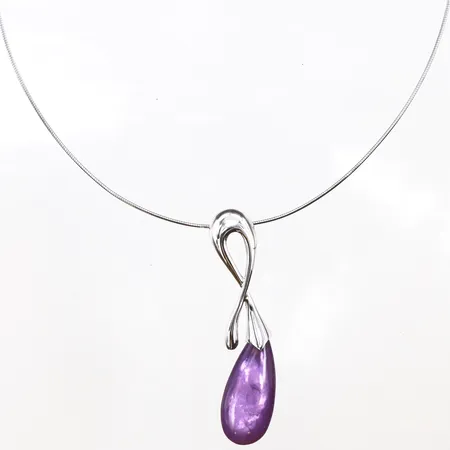 Collier 47cm, bredd: 1,1mm, tillhörande etui, 925/1000 silver Vikt: 14,8 g