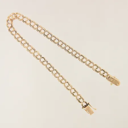Armband Bismarck längd 18,5cm bredd 5,1mm, ena säkerhetsåttan defekt 18K Vikt: 7 g